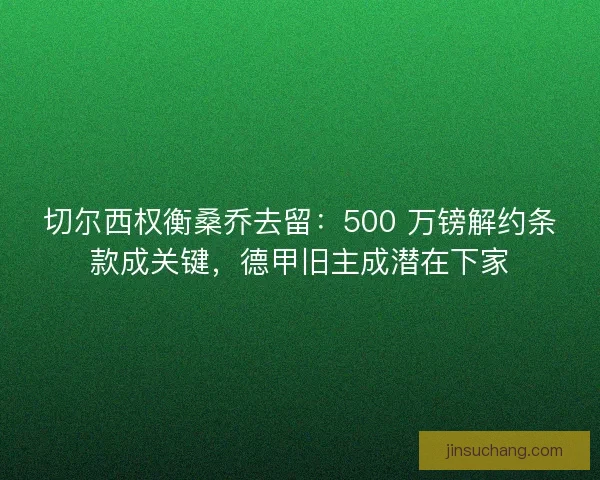 切尔西权衡桑乔去留：500 万镑解约条款成关键，德甲旧主成潜在下家